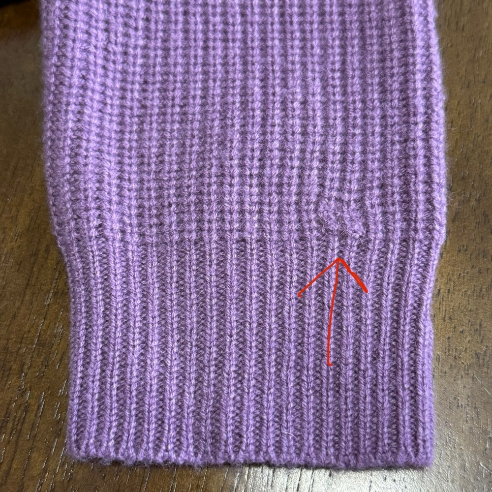 RAVELLA purple Lombardia Cashmere Fisherman ribbed crewneck Sweater - Picture 10 of 12